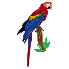 red and yellow macaw loro sobre rama de árbol PNG transparente 