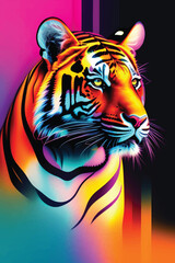 a tiger rainbow art backdrop texture space concept vector illustration