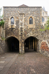 Fototapeta premium Architecture in the grounds of Canterbury cathedral in the city of Canterbury, Kent, UK
