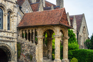 Cathedral buildings in Canterbury, Kent, UK