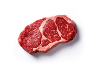 Raw beef fillet on white background photo. Generative AI