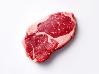 Obraz premium Raw beef fillet on white background photo. Generative AI
