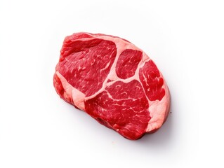 Fototapeta premium Raw beef fillet on white background photo. Generative AI
