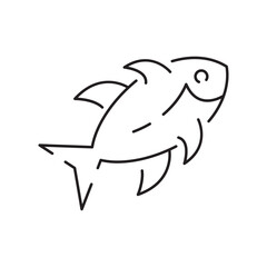 Sea food line icon. Fish restaurant icon. White meat suitable for info graphics, websites and print media. Black and white flat