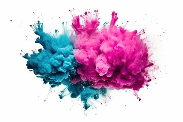 Color Blast Explosion Art on a White Background - Generative AI