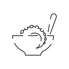 Sea food line icon. Fish restaurant icon. White meat suitable for info graphics, websites and print media. Black and white flat