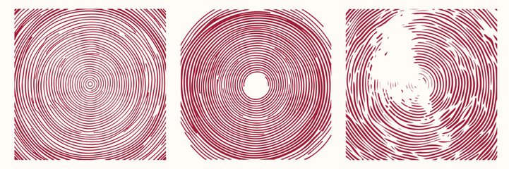 Abstract Vector set of 3 line art background 