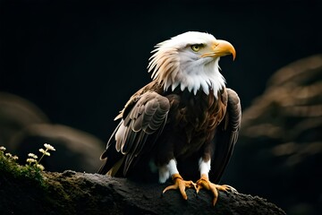 Bald eagle and its chicks, Generative AI