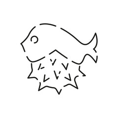Sea food line icon. Vector fish restaurant and White meat. Flat illustration