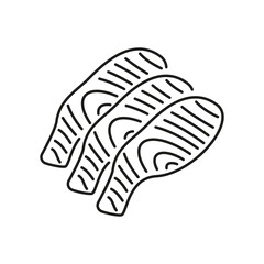 Sea food line icon. Fish restaurant. White meat. Collection of summer on the beach illustration vector