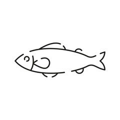 Sea food line icon. White meat restaurant. Editable vector of fish line icon. Trendy stroke signs for website, apps and UI. Premium of fish thin line icon