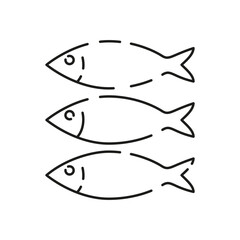 Sea food line icon. White meat restaurant. Editable vector of fish line icon. Trendy stroke signs for website, apps and UI. Premium of fish thin line icon