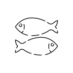 Sea food line icon. White meat restaurant. Editable vector of fish line icon. Trendy stroke signs for website, apps and UI. Premium of fish thin line icon