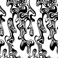 Seamless black and white hand-drawn pattern in doodle style.