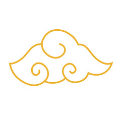 Oriental clouds illustration. Chinese cloud element. 