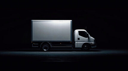 White truck without logos. Copy space. Generative AI. 10