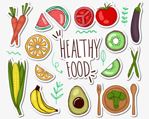 Colorful Hand Drawn Healthy Foods Collection