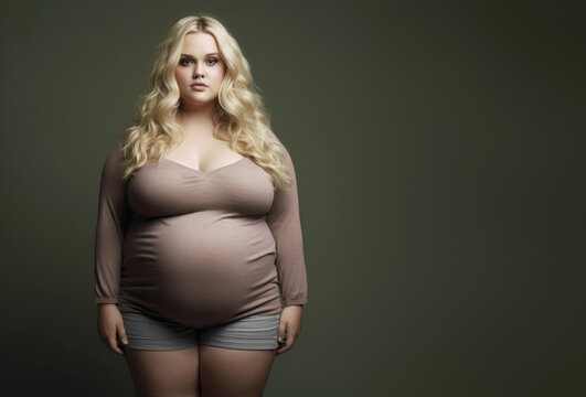 Beautiful obese blonde woman