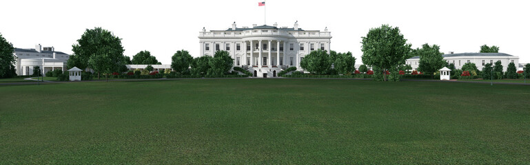 Fototapeta na wymiar the white house cutout wide
