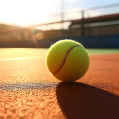 Clay Court Majesty: Tennis Ball Bouncing into Action