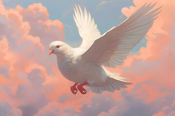 white dove in the sky