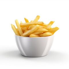 potato french fries fast food isolated image on white background