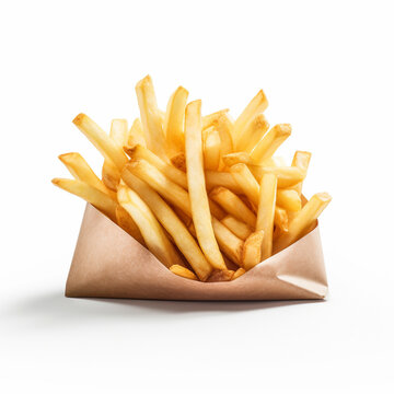 potato french fries fast food isolated image on white background