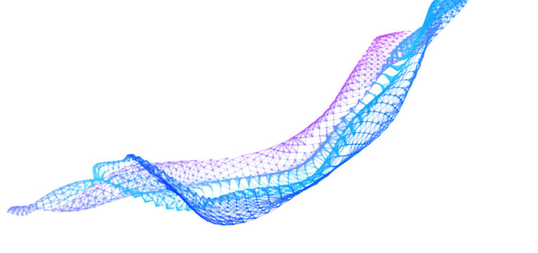 Network lines. Net wave information flow. Scientific paradigm solutions future. Forward vision progress. Big data cells deep development analysis. foresight conference background banner.