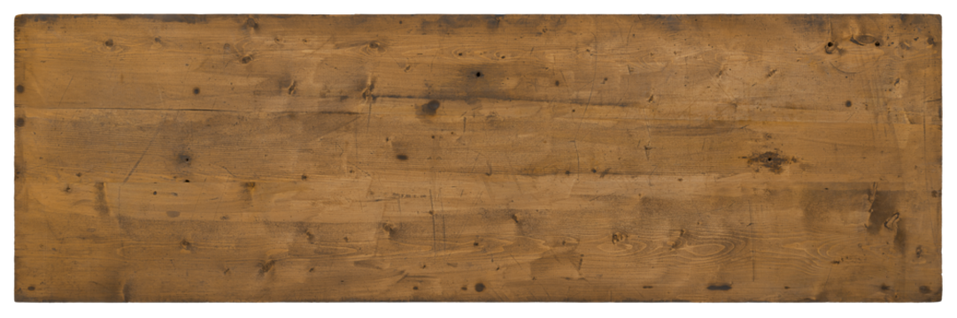 Wooden table surface. Blank top view background isolated on white, work  in carpentry, template for many crafts, useful for placing tools, Banner in wood industry. Kitchen top and vintage furnishings