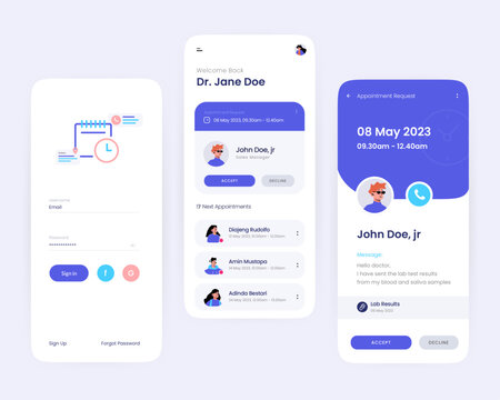 User Interface for Appointment Requests with Doctors