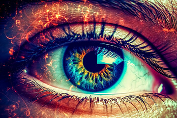 human spiritual magical esoteric eye, intuitive vision, made with Generative AI
