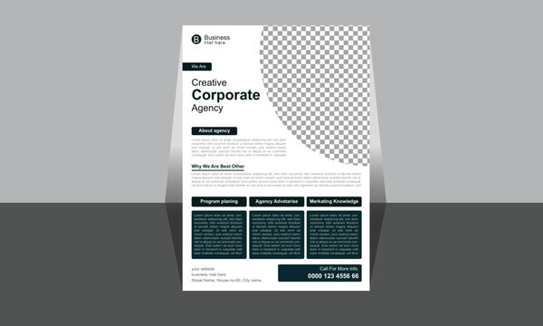 Flyer Layout with Graphic Elements Business brochure, poster flyer pamphlet, cover design layout and photo background vector template in A4 size