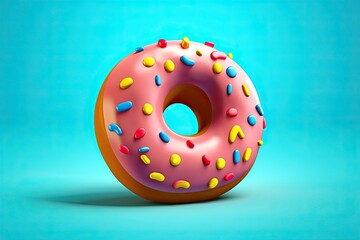 Donuts isolated background  - Generative AI