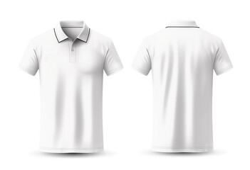 Blank Collared Shirt Mockup Template, Front and Back View, Isolated on White, for Print Presentation, generative AI