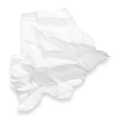 Obraz premium Country map of Botswana as a crumpled paper cut-out isolated on transparent background