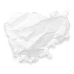 Country map of Cambodia as a crumpled paper cut-out isolated on transparent background