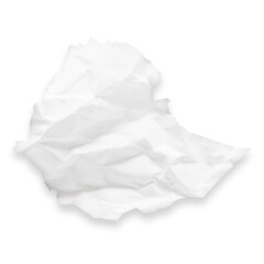 Country map of Ethiopia as a crumpled paper cut-out isolated on transparent background