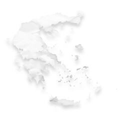 Obraz premium Country map of Greece as a crumpled paper cut-out isolated on transparent background