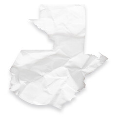 Country map of Guatemala as a crumpled paper cut-out isolated on transparent background