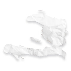 Country map of Haiti as a crumpled paper cut-out isolated on transparent background