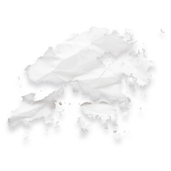 Country map of Hong Kong as a crumpled paper cut-out isolated on transparent background