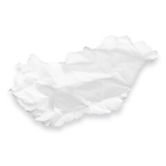 Country map of Hungary as a crumpled paper cut-out isolated on transparent background