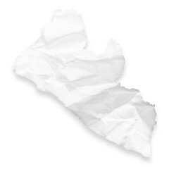 Country map of Liberia as a crumpled paper cut-out isolated on transparent background