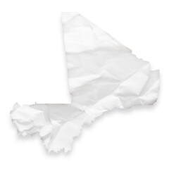 Country map of Mali as a crumpled paper cut-out isolated on transparent background