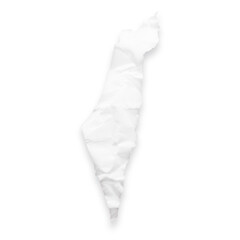 Country map of Palestine as a crumpled paper cut-out isolated on transparent background