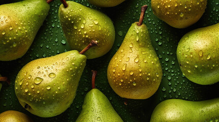 Overhead view of pears created with Generative AI