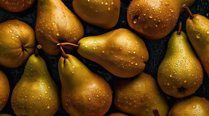 Overhead view of pears created with Generative AI
