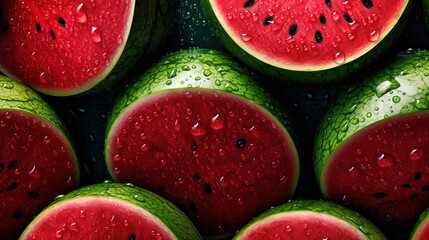 Overhead view of watermelon created with Generative AI