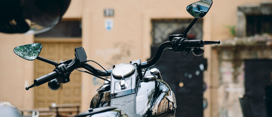 cool motorcycle on the streets of the old citycool motorcycle on the streets of the old city