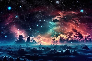 Fototapeta na wymiar AI Generated Fantasy Universe Starry Sky background